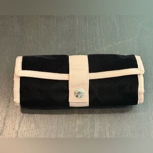 Anne Klein Black Velvet Snap Jewelry Travel Roll